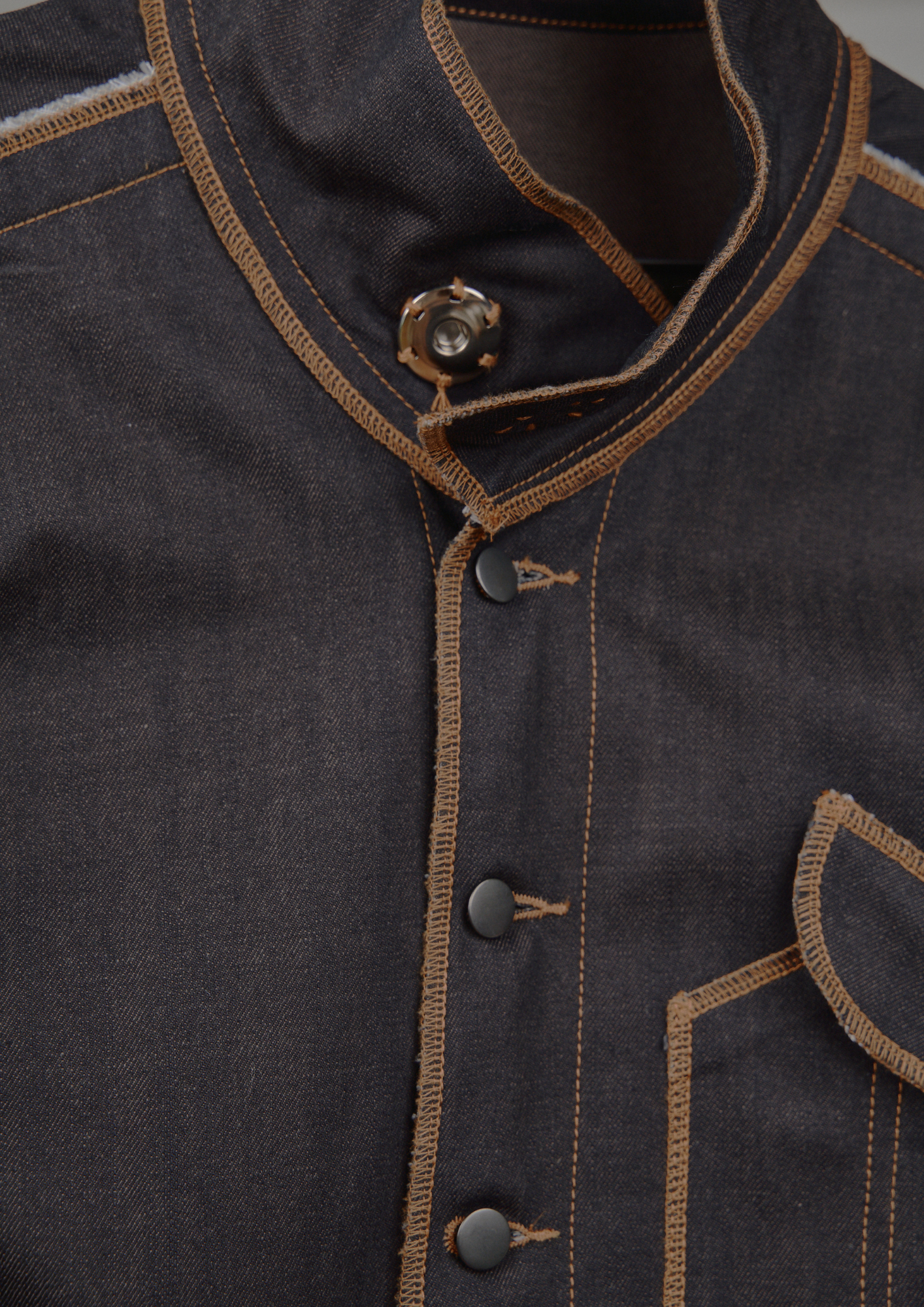 Denis Biker Jacket in Choco Denim