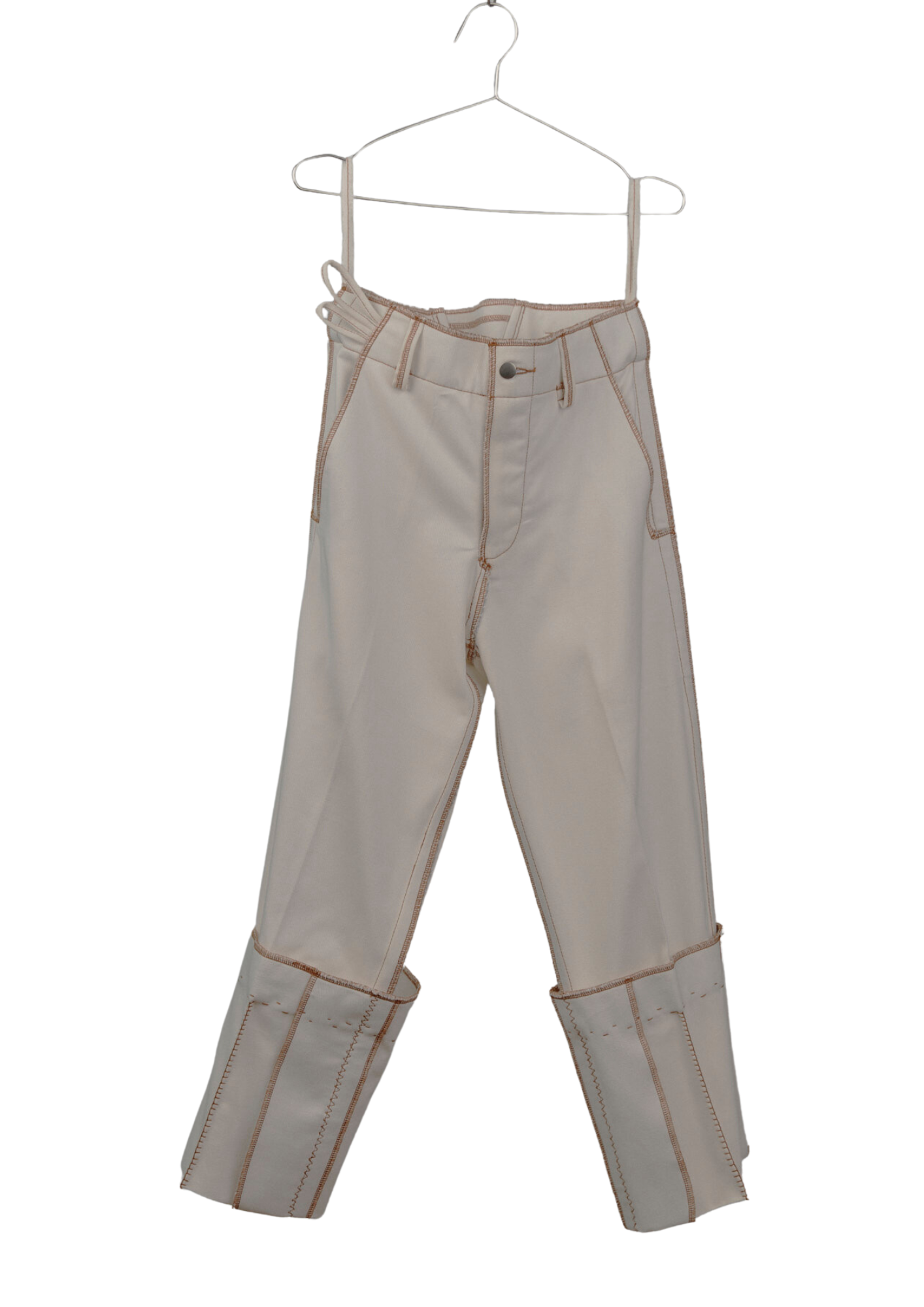 Fixed Cuff Jeans in Cream Canvas