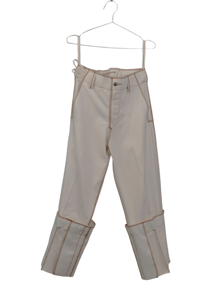 Fixed Cuff Jeans in Cream Canvas