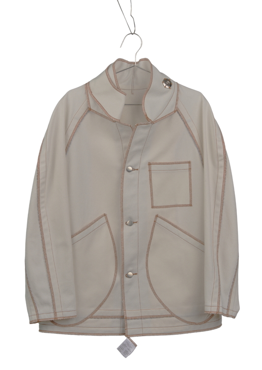 Jan Shell Jacket in Cream Canvas