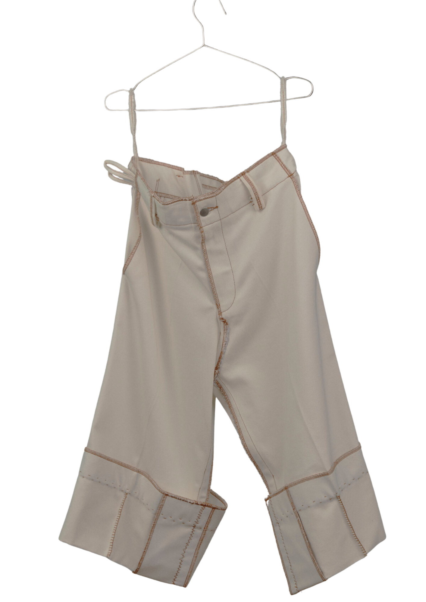 Liya Carpenter Jeans In Cream Canvas