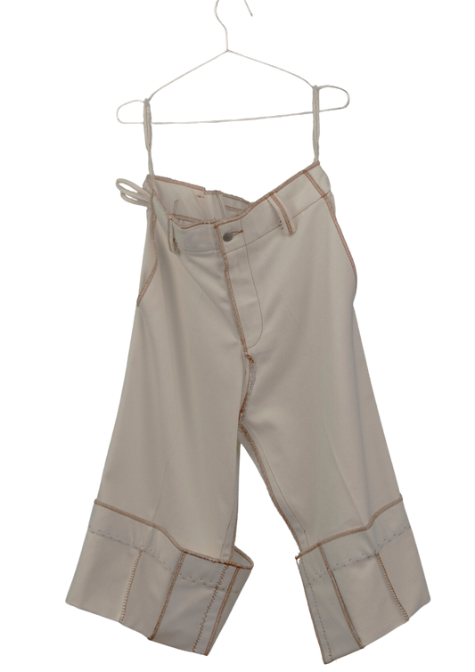 Liya Carpenter Jeans In Cream Canvas