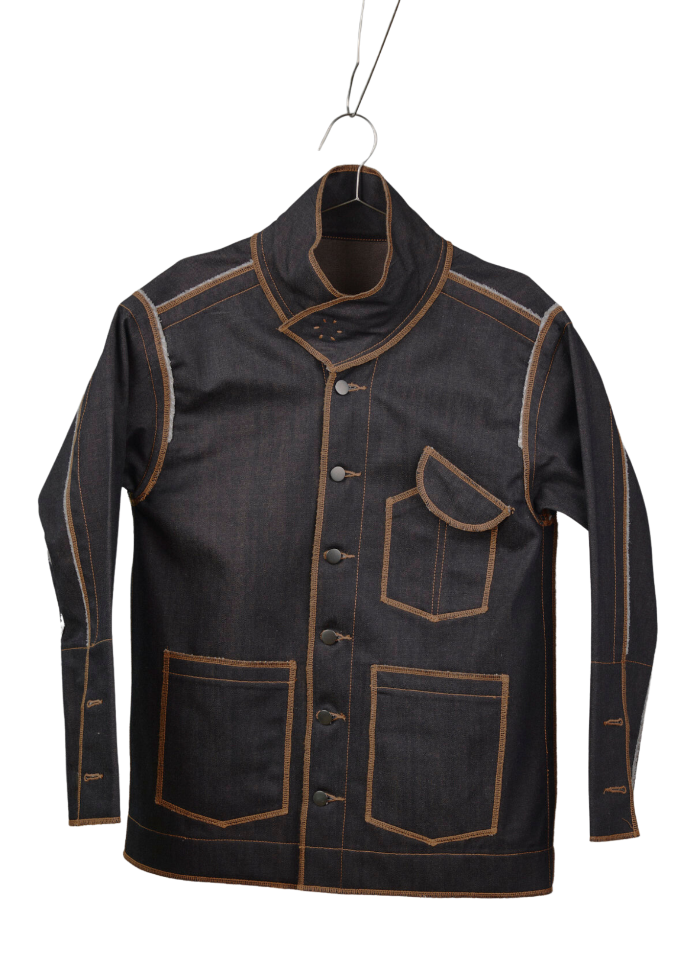 Denis Biker Jacket in Choco Denim