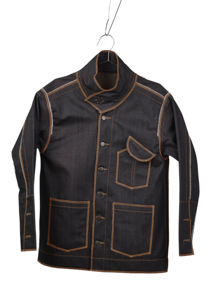 Denis Biker Jacket in Choco Denim