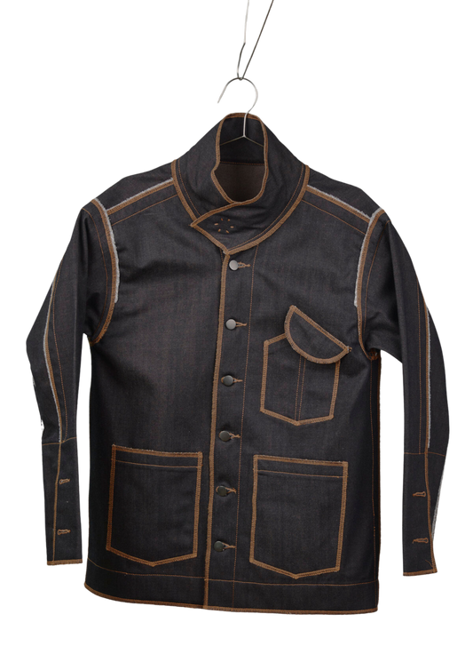 Denis Biker Jacket in Choco Denim