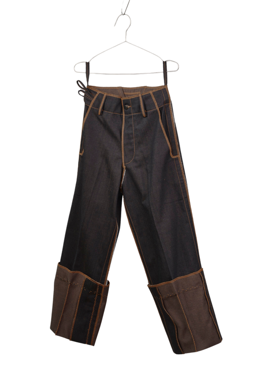 Fixed Cuff Jeans in Choco Denim