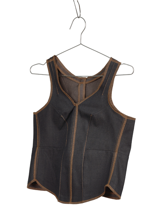 Shamz Top in Choco Denim