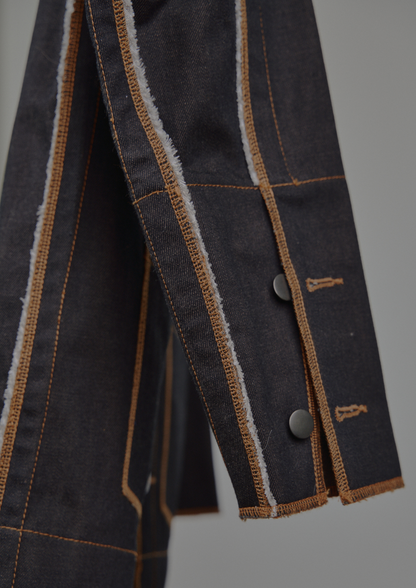 Denis Biker Jacket in Choco Denim