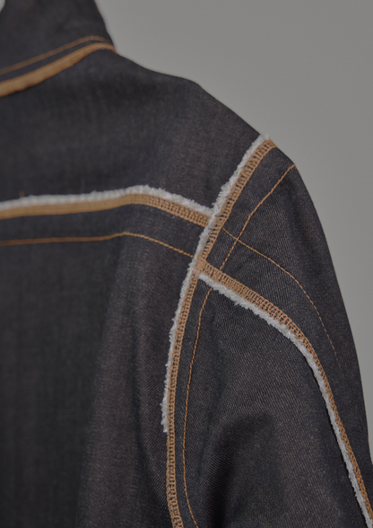 Denis Biker Jacket in Choco Denim