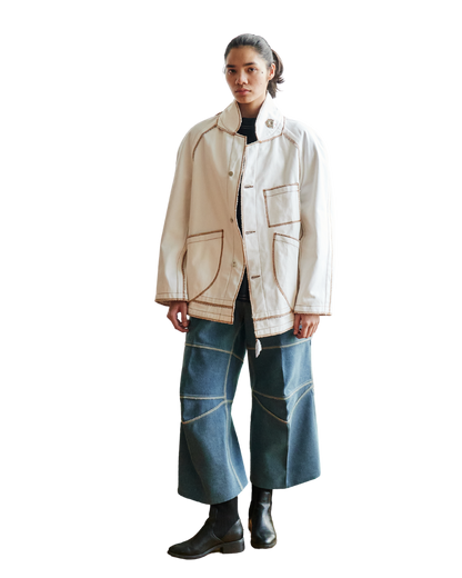 Jan Shell Jacket in Cream Canvas