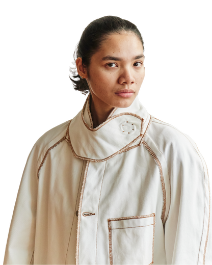 Jan Shell Jacket in Cream Canvas