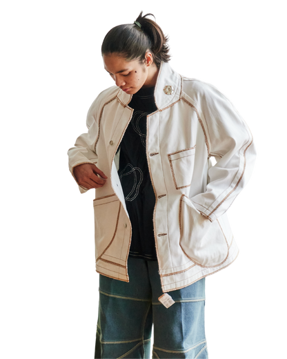 Jan Shell Jacket in Cream Canvas