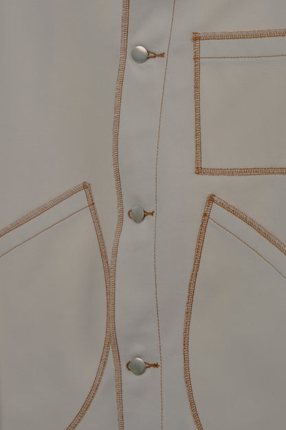 Jan Shell Jacket in Cream Canvas