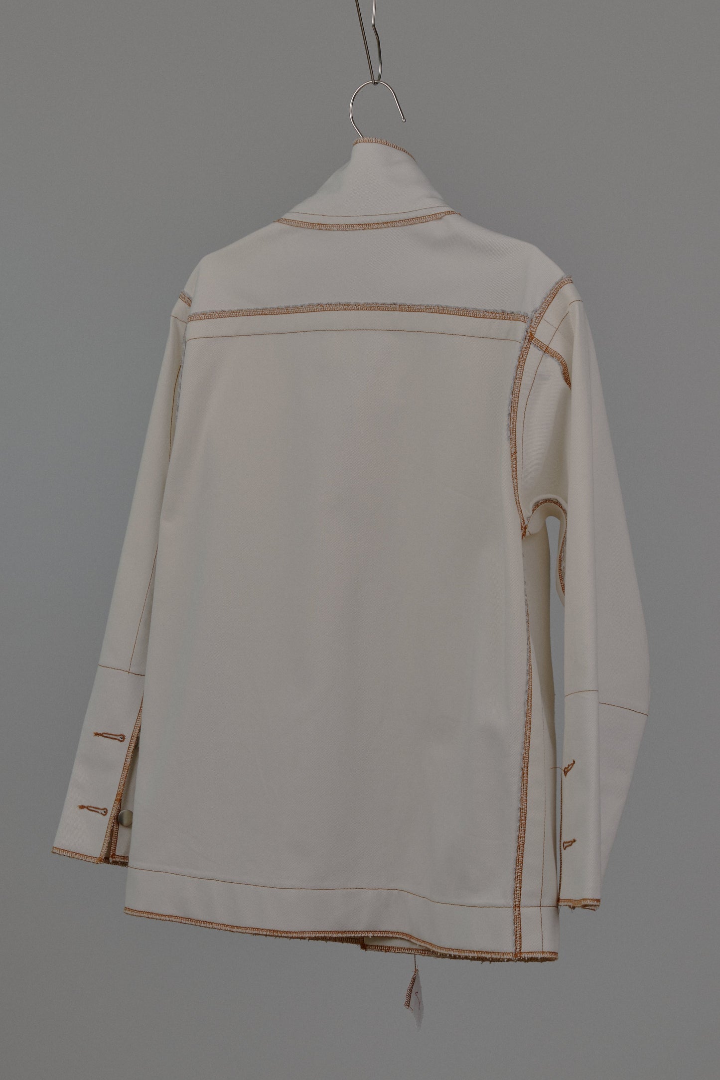 Denis Biker Jacket in Cream Canvas