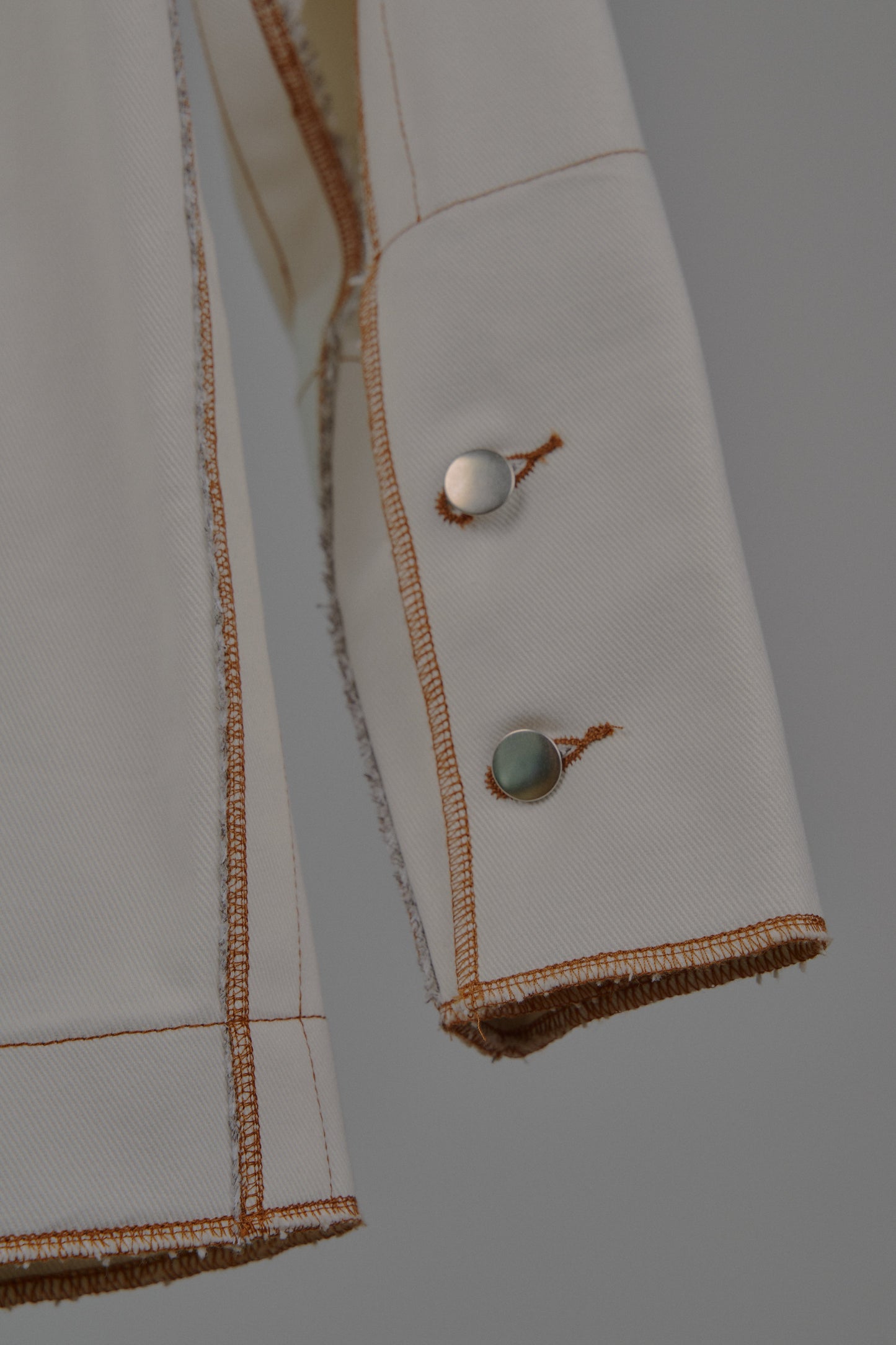 Denis Biker Jacket in Cream Canvas