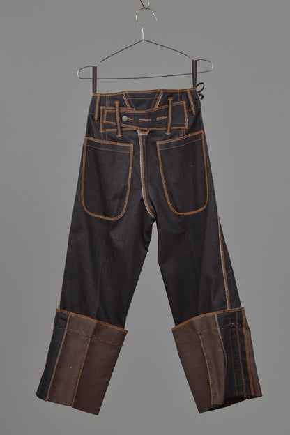 Fixed Cuff Jeans in Choco Denim