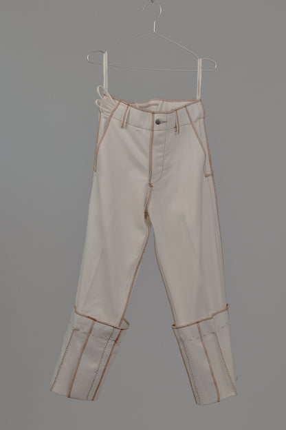 Fixed Cuff Jeans in Cream Canvas