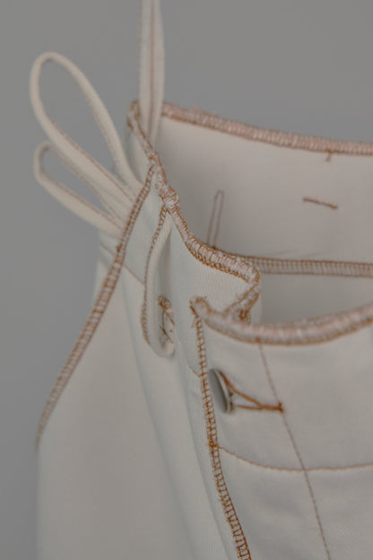 Fixed Cuff Jeans in Cream Canvas