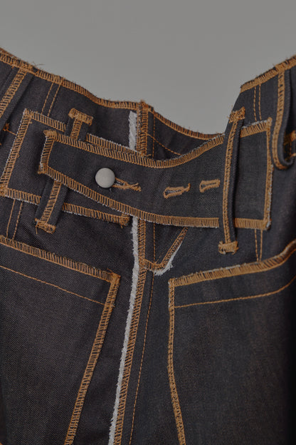 Fixed Cuff Jeans in Choco Denim