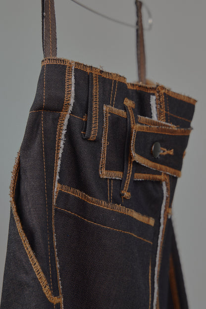 Liya Carpenter Jeans in Choco Denim